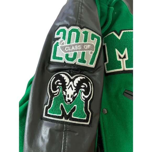 Dilly Letter Jacket Women's Varsity Jacket Green Size XS Quilted Pharr Stahhp - Picture 9 of 12